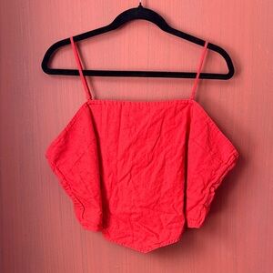 A New Day Red Orange open and tie back Top XL